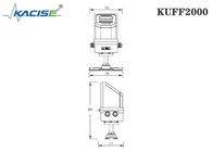 Klammer KUFF2000 auf Ultraschallströmungsmesser-Hauptgerät und Sensor geregelt auf Rohr
