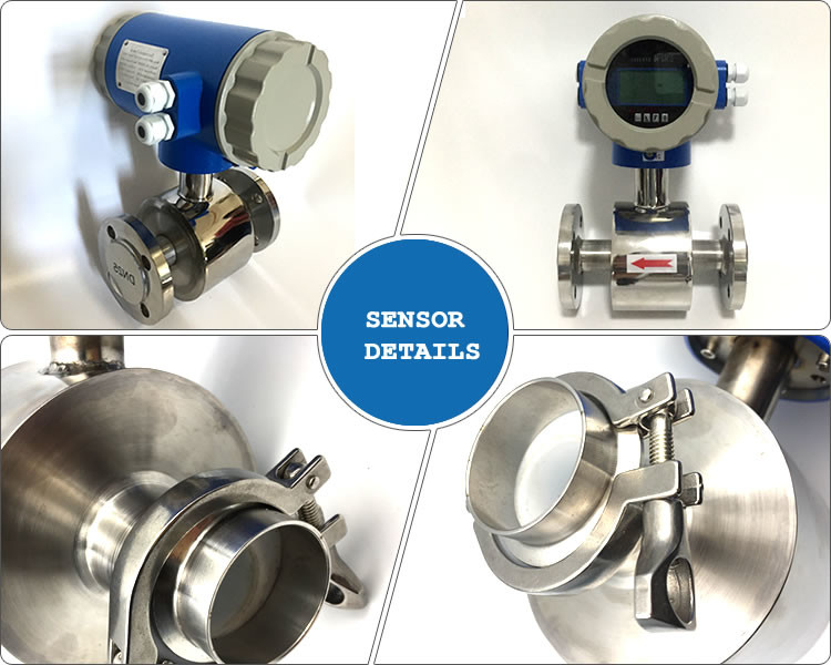 gesundheitlicher magnetischer hygienischer elektromagnetischer 3A Strömungsmesser für Milch-Bier-Getränkelebensmittelindustrie
