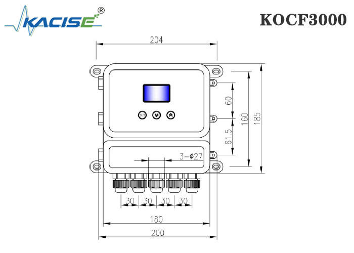 KOCF3000 Ultraschall-Open-Channel-Durchflussmesser mit Messgenauigkeit von 0,5% und MODBUS-Protokollkommunikation für berührungslose Messungen