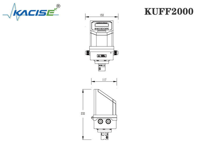 KUFF2000 Ultraschalldurchflussmessgerät mit fester Einfügung mit einer Genauigkeit von ± 1% für Rohrgrößen und bidirektionale Messungen DN50-DN6000