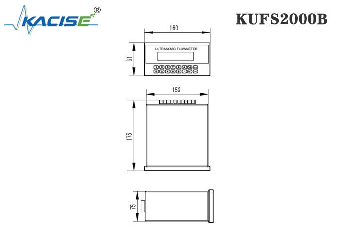 KUFS2000B Ultraschall-Durchflussmesser für Schalttafeleinbau mit ±1 % Genauigkeit für DN50-DN6000-Rohre und RS485-MODBUS-Schnittstelle