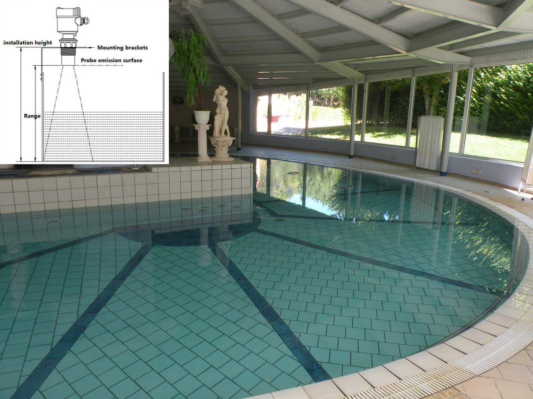 4 - UltraschallFlüssigkeitsspiegel-Sensor des 20mA wasserspiegel-Meter-24V Digital für städtisches Projekt