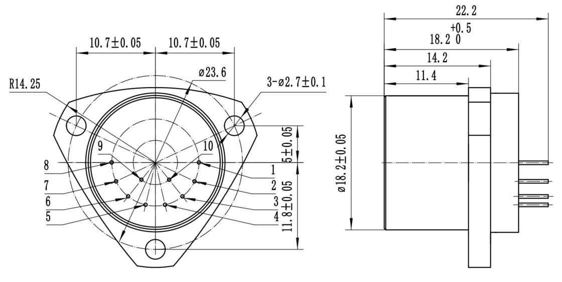 Multifunktionaler Miniaturbereichsmelder mit Beschleunigungsmesser für verschiedene Industriezweige mit F18.2mm X23mm