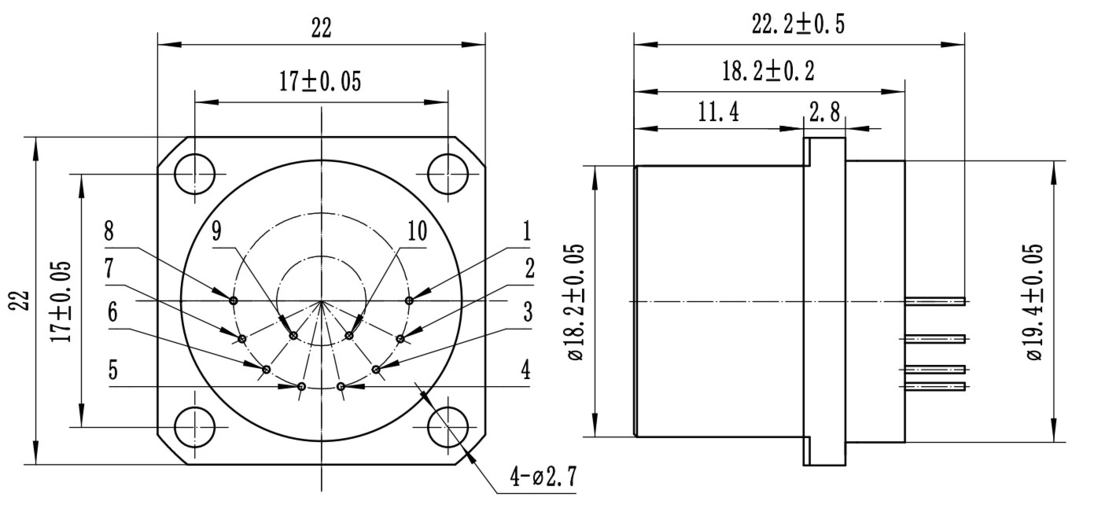 Kleine Größe 18,2 mm X 23 mm Beschleunigungssensor hohe Präzision mit Bandbreite 800-2500 Hz