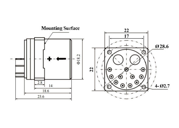 Hochpräziser Quarz-Beschleunigungssensor mit einer Auflösung von ≤5 μg, einem Vibrationsspitzensinus von 15 g und einem Eingangsbereich von ±80 g