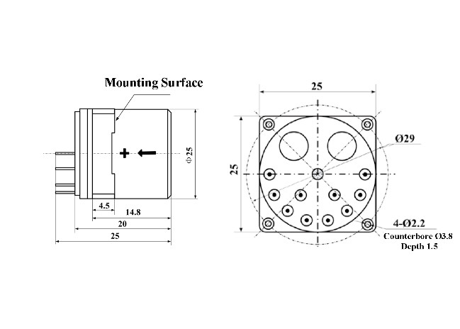 Quarzbeschleunigungssensor für die mechanische Vibrationsüberwachung mit Eingangsbereich ± 10 g