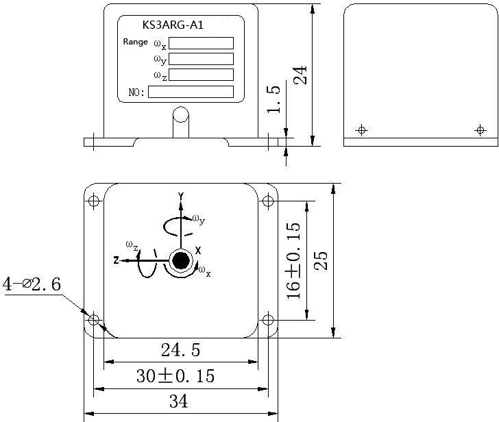 Gyroskop mit geringer Leistung, kann auf Roboter angewendet werden, Lagertemperatur -65 ~ +125 °C), Gewicht ≤40 g