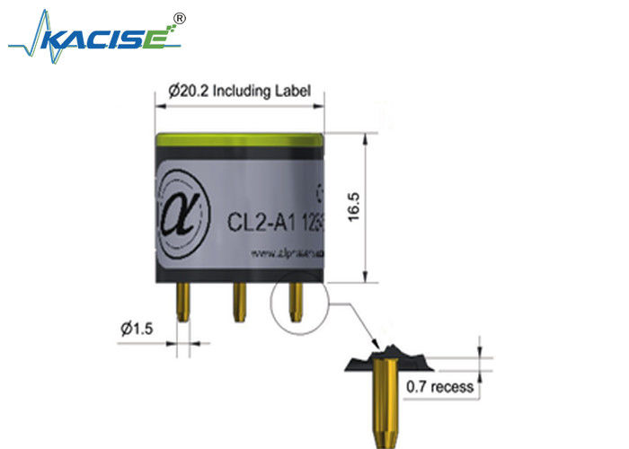 CL2-A1 Chlorsensor - 3-Elektrode mit 20 Reichweite, ± 1,5 Linearität und 50 Übergasgrenze
