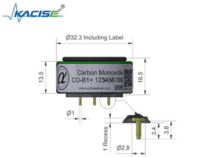 CO-B1-Kohlenmonoxidsensor mit Nullstrom ± 4 und Reichweite 5000 für eine genaue Detektion