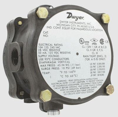 Dwyer explosionsgeschützter Differenzdruckschalter (Modelle 1950G-0-B-120-NA & 1950G-00-B-240)