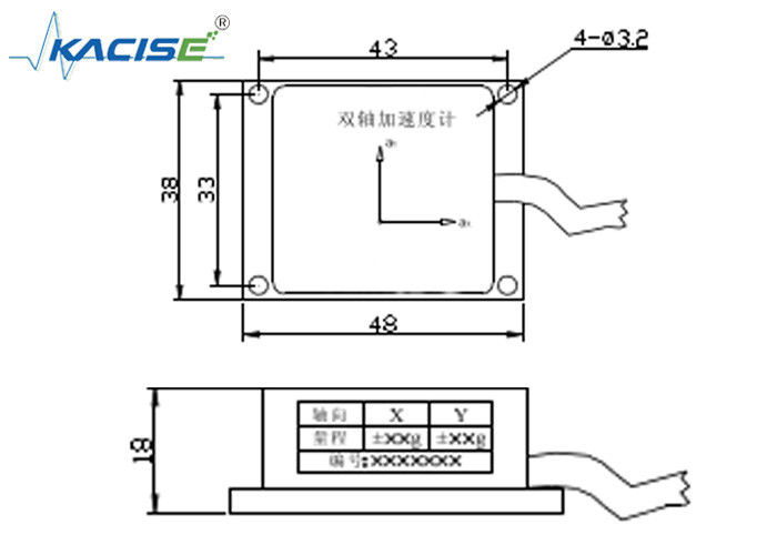 Temperaturbereich Biaxialschnellmesssensor Modul Vibrationsleistung im Bereich ±10 g