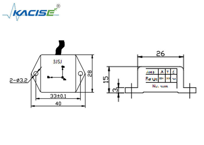 K-3JSJ-300 Kleingrößiges Triaxialschnellmesssensormodul mit hoher Frequenz 0,5 ~ 4,5 V Analogspannungsausgang