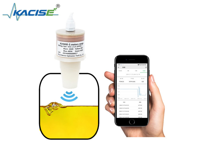 PVDF 5m intelligenter Ultraschall-Wasserstandsmesser 5V RS485 Ausgang Flüssigkeitsstandsensor KUS600