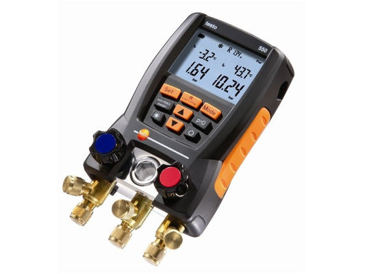 Testo 550 Digital Refrigerant Manifold Kit mit Bluetooth-Konnektivität 60 Kältemittelprofile und robustes Design