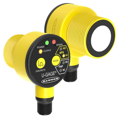 Banner T30UX-Serie Ultraschallsensor mit Temperaturkompensation 4-20mA Analog-Ausgang und IP67-Bewertung für die industrielle Näherungserkennung